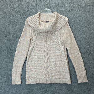 Soho New York & Co‎ Sweater Women Small Cowl Neck Pullover Heavy Cable Knit
